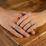 Golden Frill Fluid | 925 Silver Couple Ring