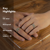 
  Buy Golden Frill Fluid | 925 Silver Couple Ring - VALENTINE Online In India
