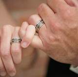 
  Buy Beaded Silver & Gold Fluid | 925 Silver Couple Ring - COUPLE BANDS Online In India
