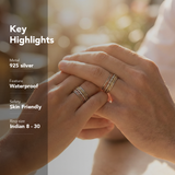 
  Buy Twisted Fluid | 925 Silver Couple Ring - VALENTINE Online In India
