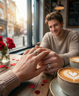 Hammered Band Fluid | 925 Silver Couple Ring