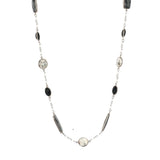 
Obsidian, Onyx & Dendrite Agate Gemstone Necklace | 925 Silver for Woman
