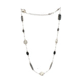 
Obsidian, Onyx & Dendrite Agate Gemstone Necklace | 925 Silver for Woman
