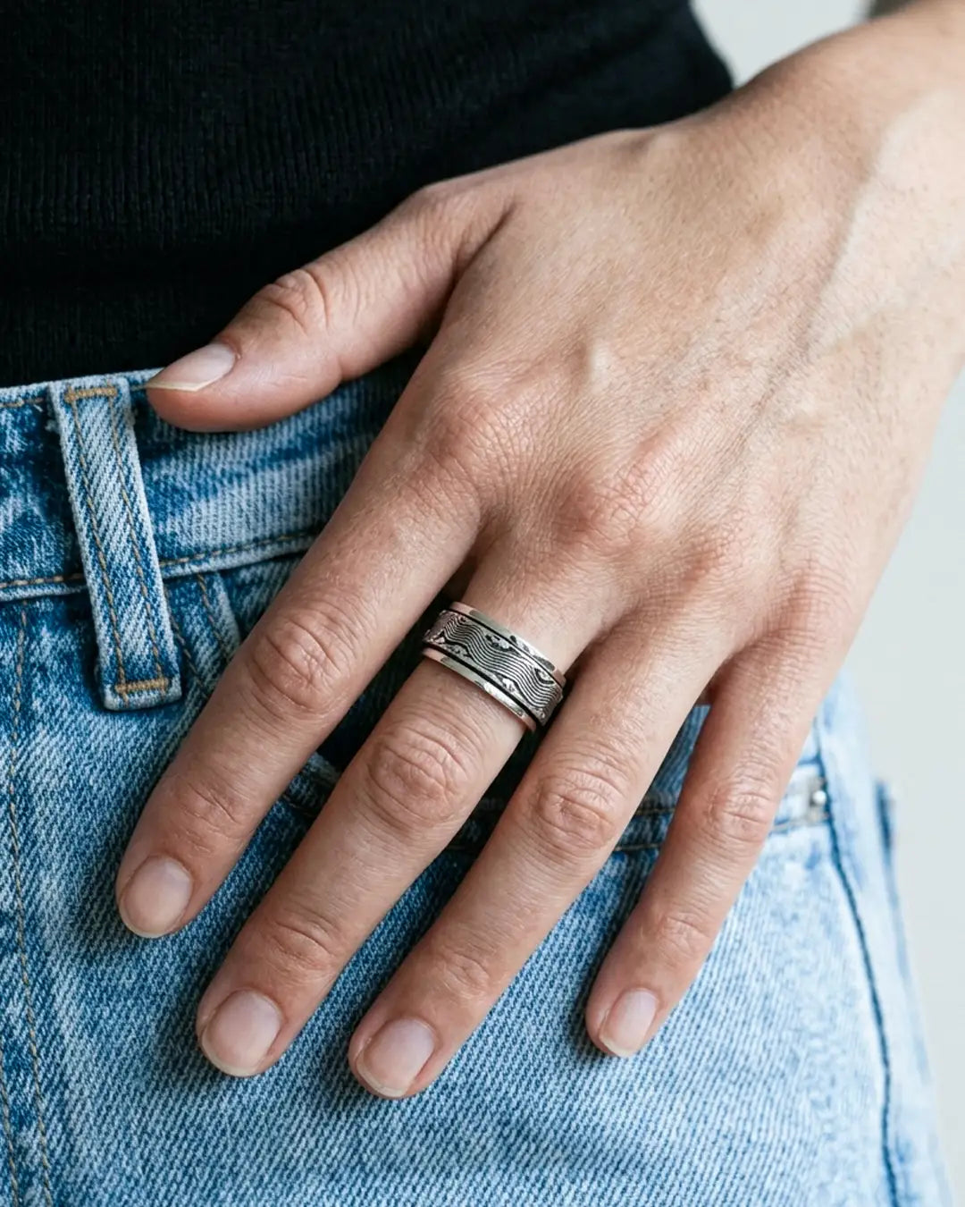 Ocean Wave Fluid | 925 Silver Ring for Women & Men