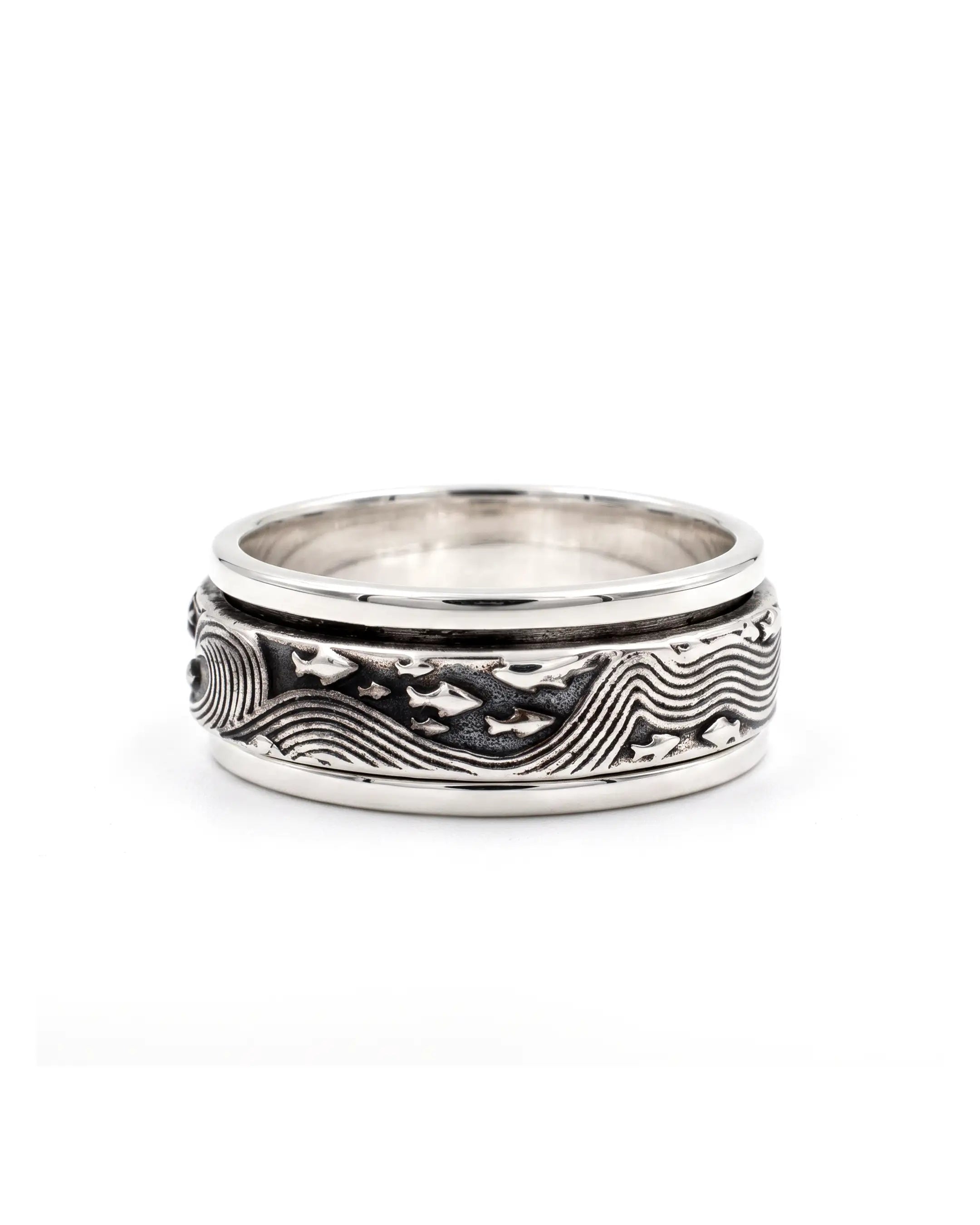 Ocean Wave Fluid | 925 Silver Ring for Women & Men