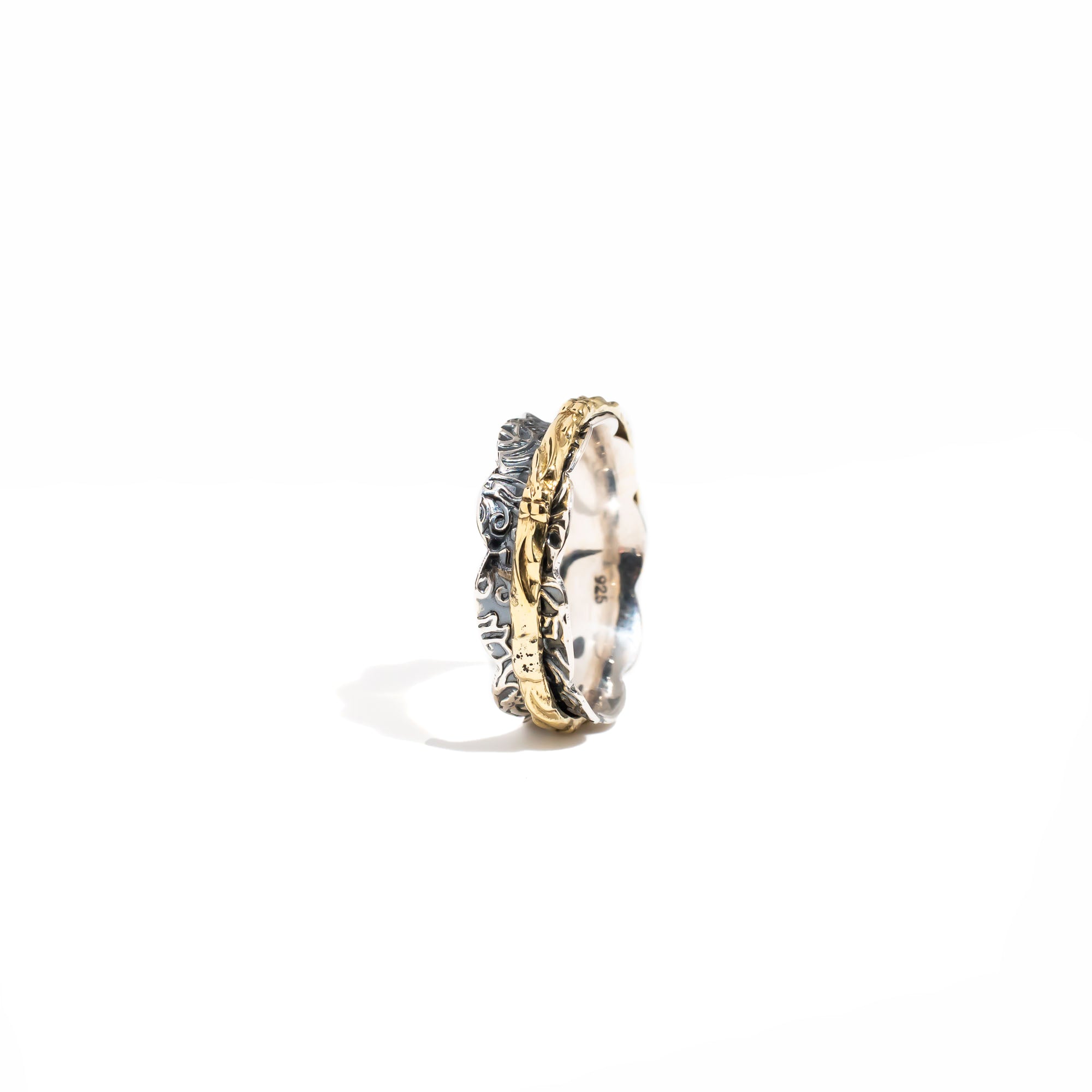 Golden Frill Fluid Ring | Hallmark 925 Silver