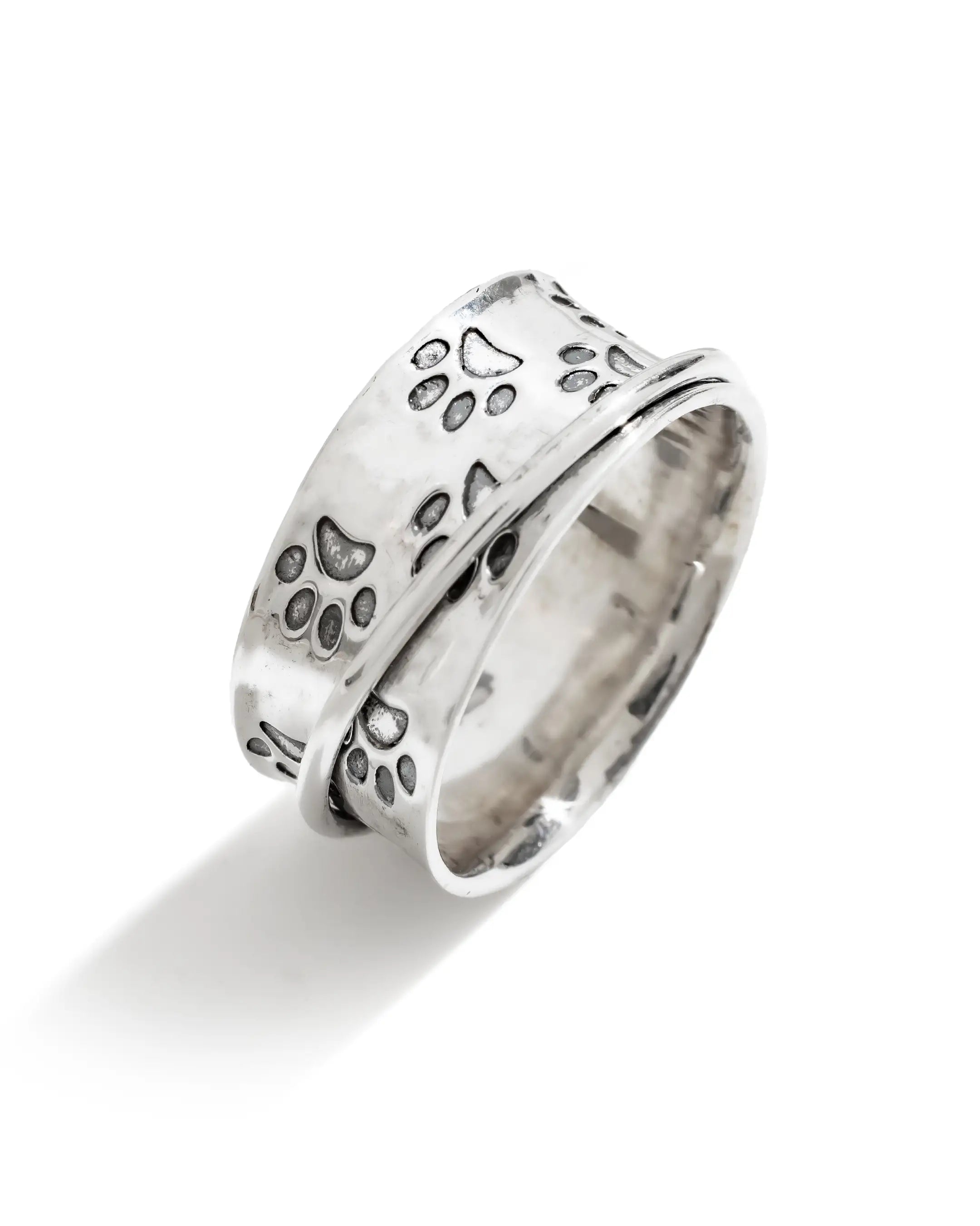 Paw Print Fluid | 925 Silver Ring for Women & Men