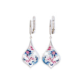 Silver earring, silver earring for women, Beautiful Silver earring, Oprata earrings, colorful earring, 3d earring