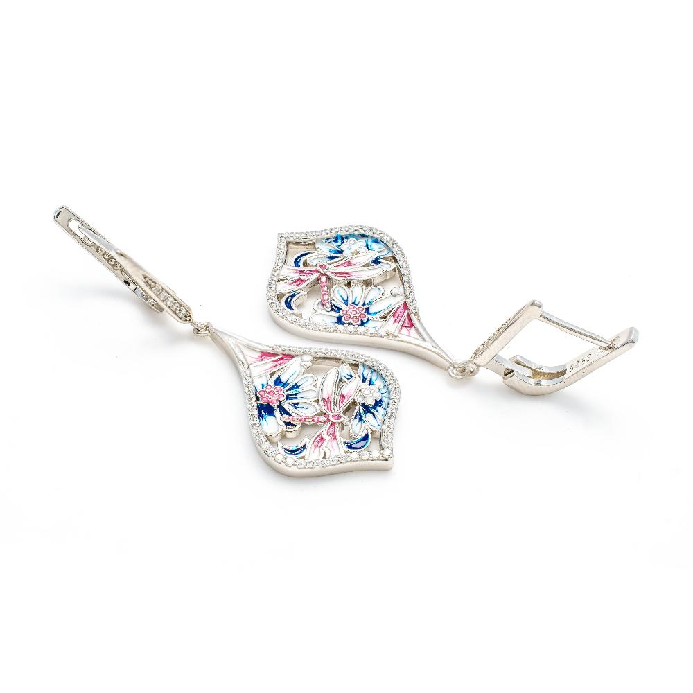 Silver earring, silver earring for women, Beautiful Silver earring, Oprata earrings, colorful earring, 3d earring