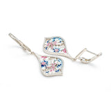 Silver earring, silver earring for women, Beautiful Silver earring, Oprata earrings, colorful earring, 3d earring