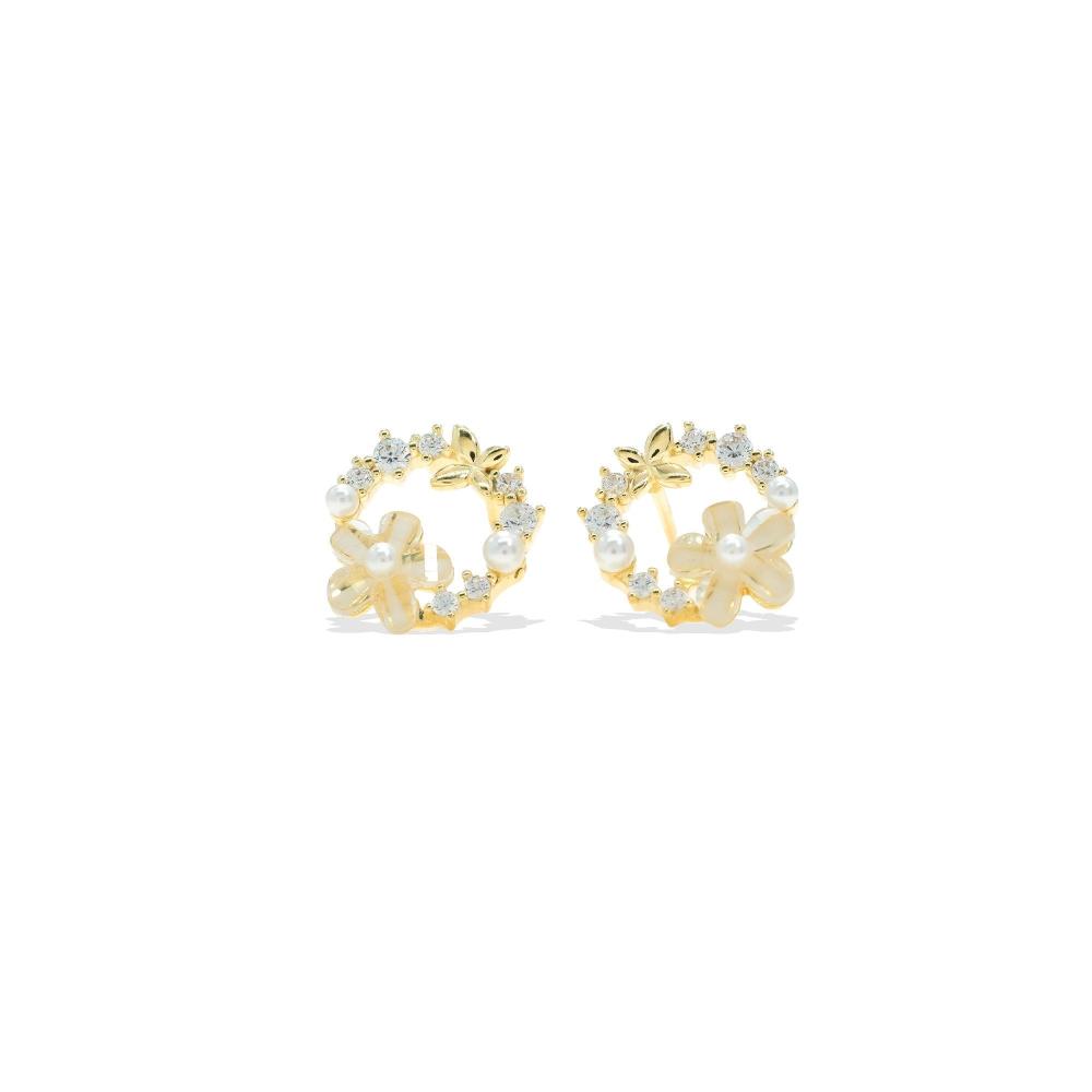 Silver earring, Silver earring for woman, Beautiful Silver earring, Oprata earring, flower earring, Nature earring, Pearl earrings
