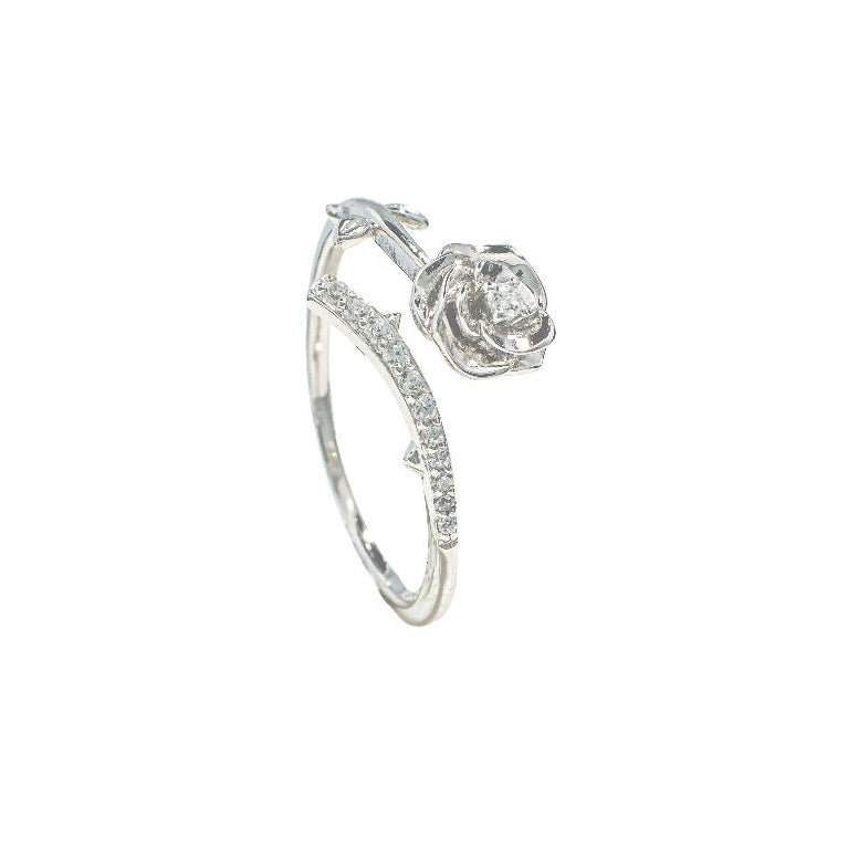 Diamond ring, Silver ring for woman, Beautiful Silver ring, Oprata ring, flower ring, Nature ring, Pearl ring