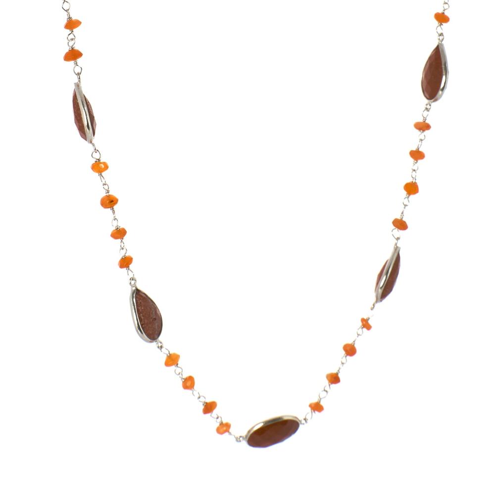 Red Jasper Gemstone Gemstone Necklace | 925 Silver for Woman