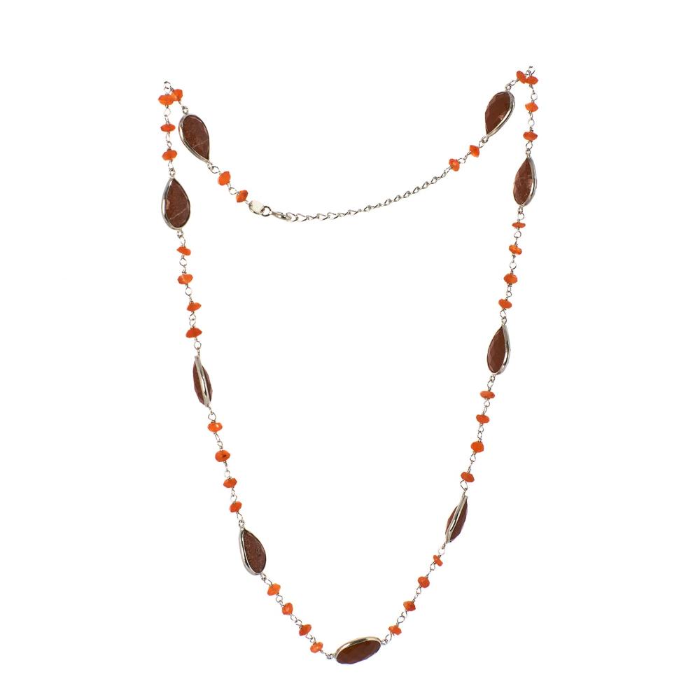 Red Jasper Gemstone Gemstone Necklace | 925 Silver for Woman