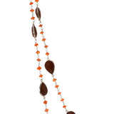 Red Jasper Long Gemstone Necklace | 925 Silver for Woman
