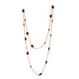 Red Jasper Long Gemstone Necklace | 925 Silver for Woman