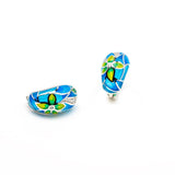 Silver earring, silver earring for women, Beautiful Silver earring, Oprata earrings, colorful earring, 3d earring