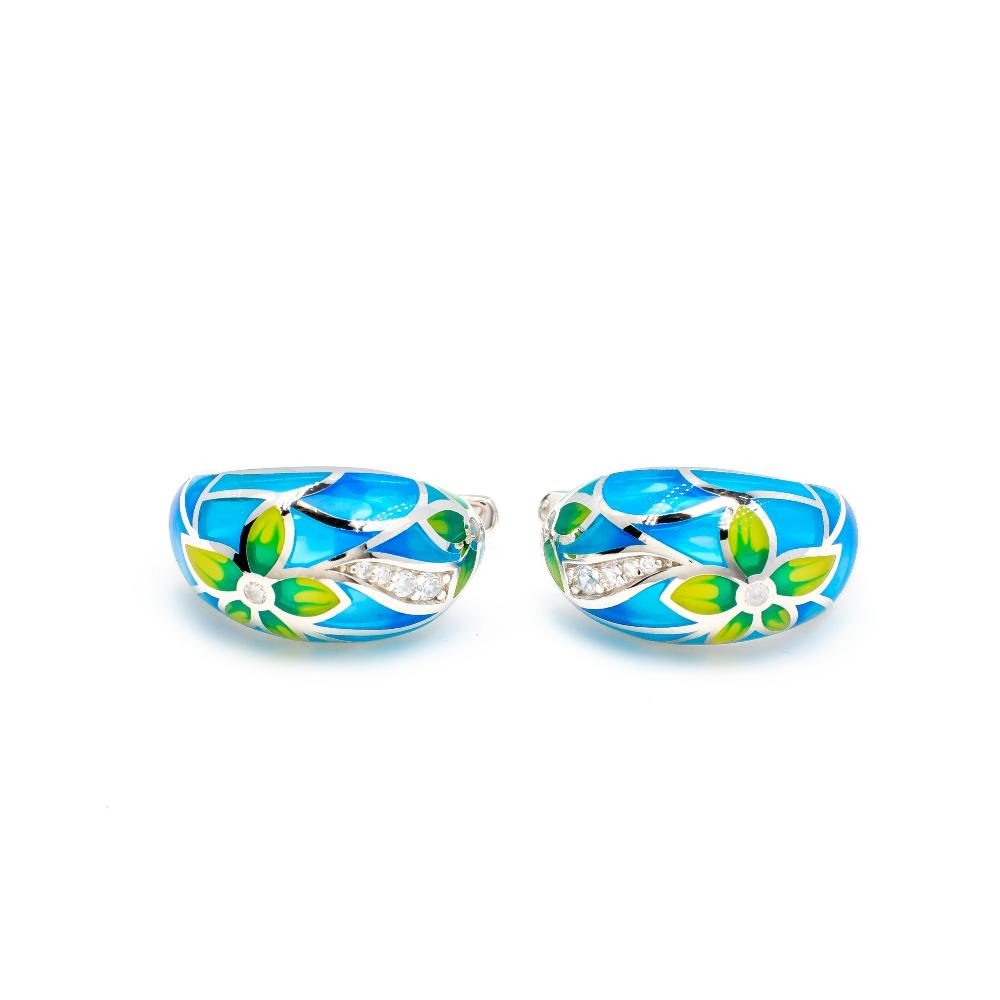 Silver earring, silver earring for women, Beautiful Silver earring, Oprata earrings, colorful earring, 3d earring