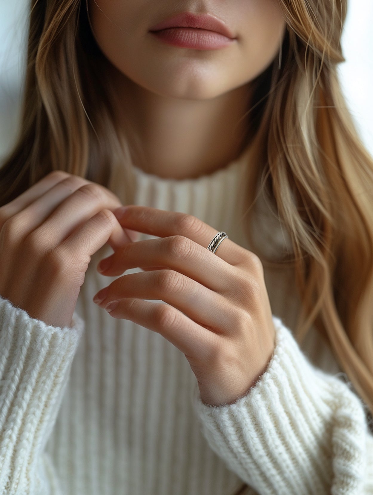 Rope Fluid Ring | Hallmark 925 Silver