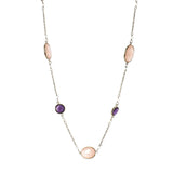 
Rose Quartz & Amethyst Gemstone Necklace | 925 Silver for Woman
