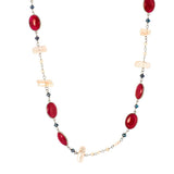 
Ruby and Pearl Gemstone Necklace | 925 Silver for Woman
