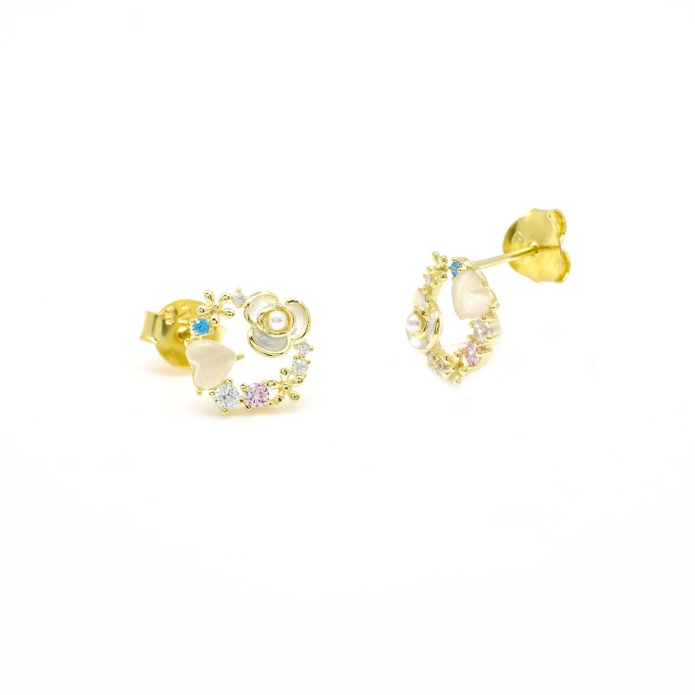 Silver earring, Silver earring for woman, Beautiful Silver earring, Oprata earring, flower earring, Nature earring, Pearl earrings
