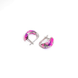 Silver earring, silver earring for women, Beautiful Silver earring, Oprata earrings, colorful earring, 3d earring, butterfly design, pink earrings