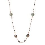 
Smoky Quartz & Aventurine Gemstone Necklace | 925 Silver for Woman
