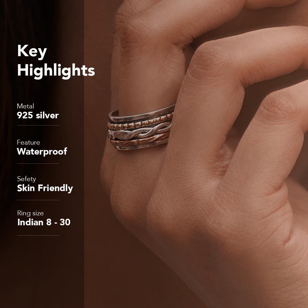 Twisted Fluid | 925 Silver Ring for Women & Men