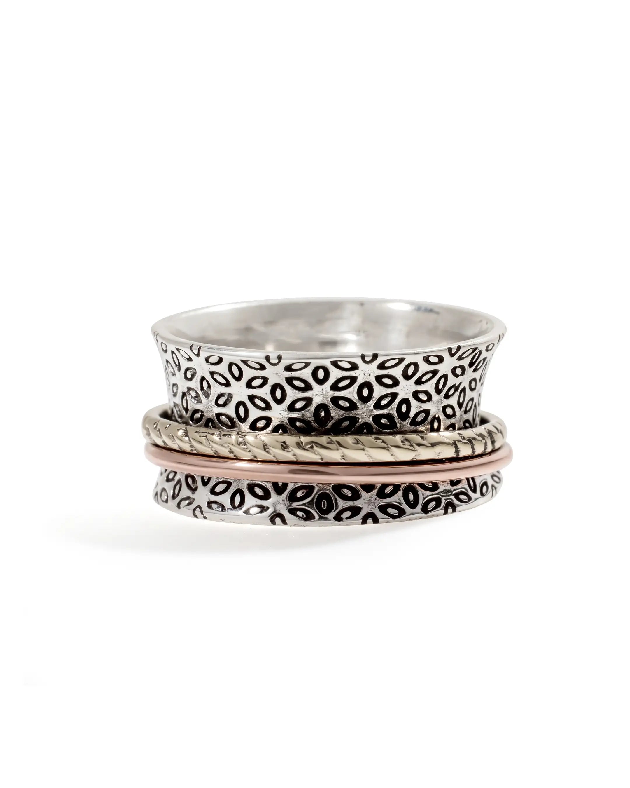 Two Tone Petal Fluid | 925 Silver Ring for Women & Men