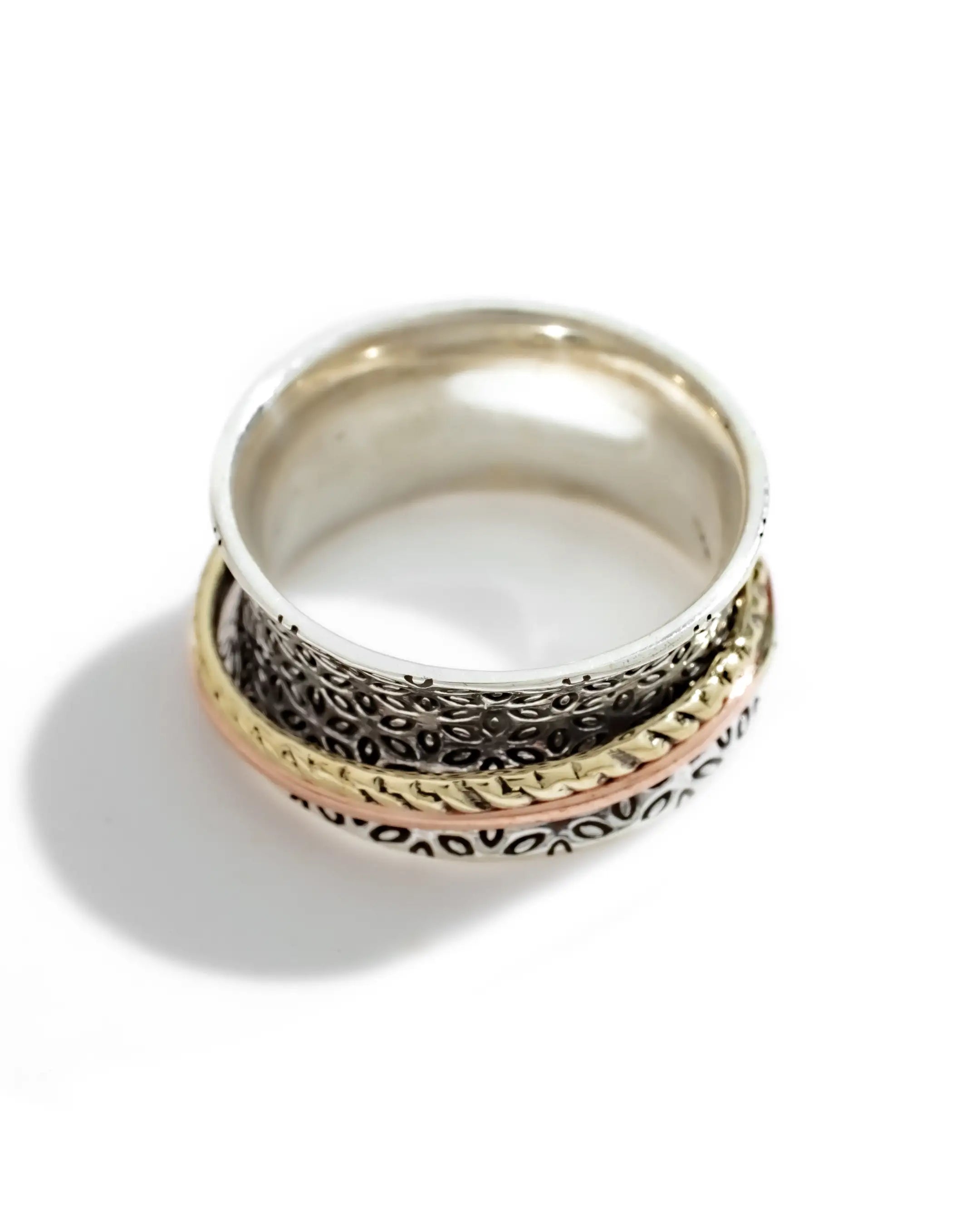 Two Tone Petal Fluid | 925 Silver Ring for Women & Men