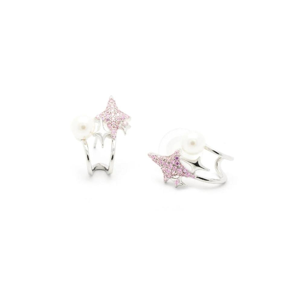Silver earring, Silver earring for woman, Beautiful Silver earring, Oprata earring, flower earring, Nature earring, Pearl earrings