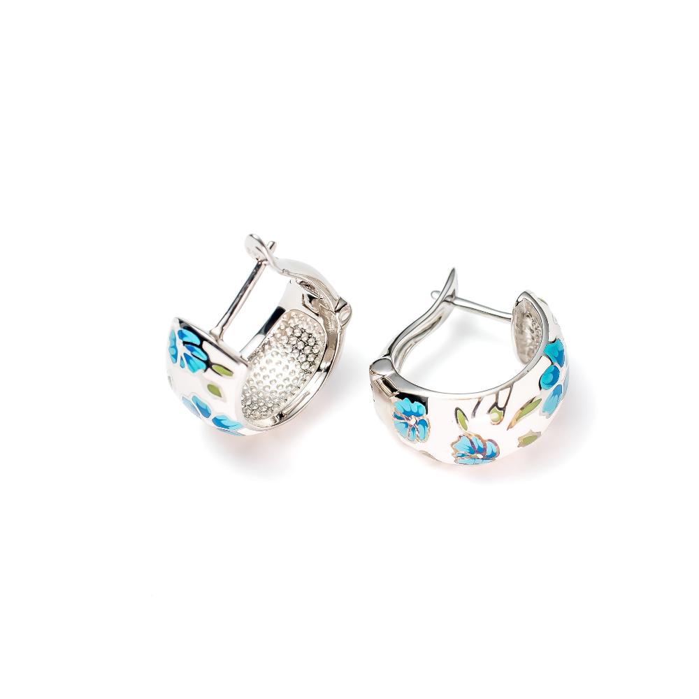Silver earring, silver earring for women, Beautiful Silver earring, Oprata earrings, colorful earring, 3d earring