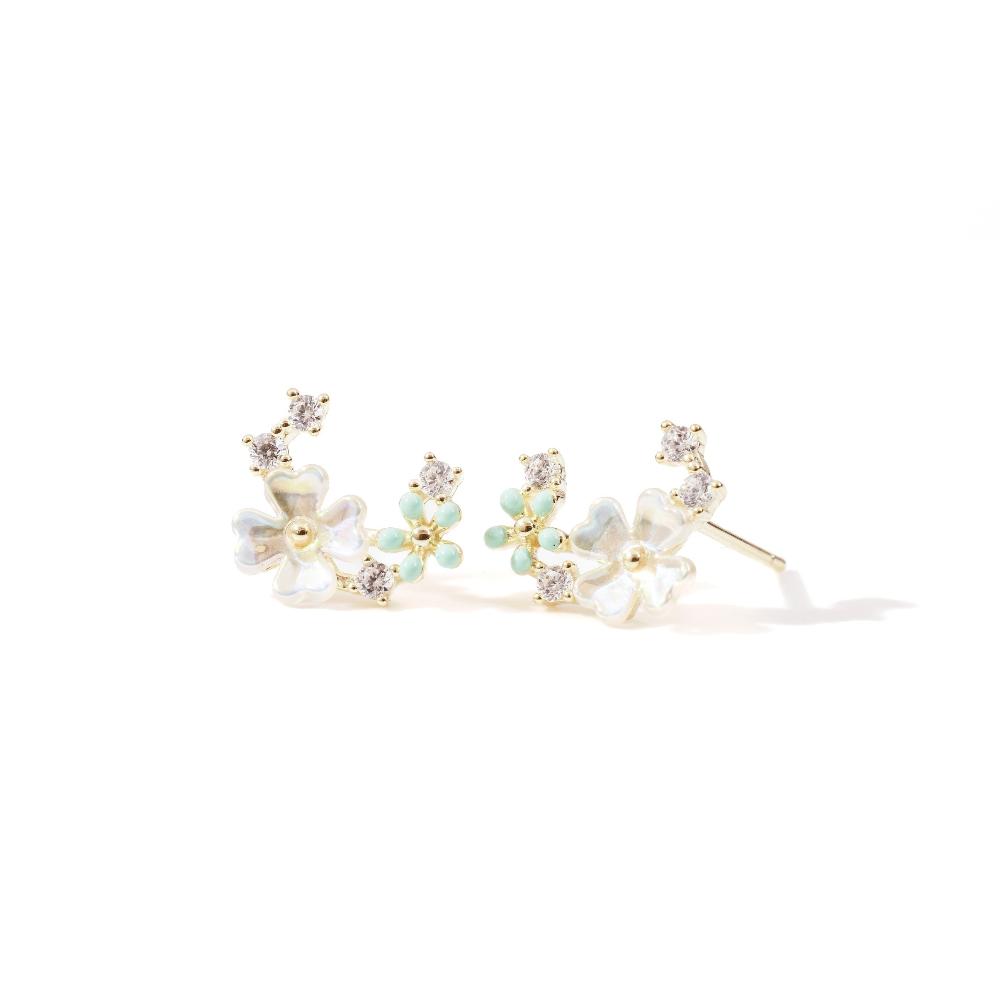 Silver earring, Silver earring for woman, Beautiful Silver earring, Oprata earring, flower earring, Nature earring, Pearl earrings
