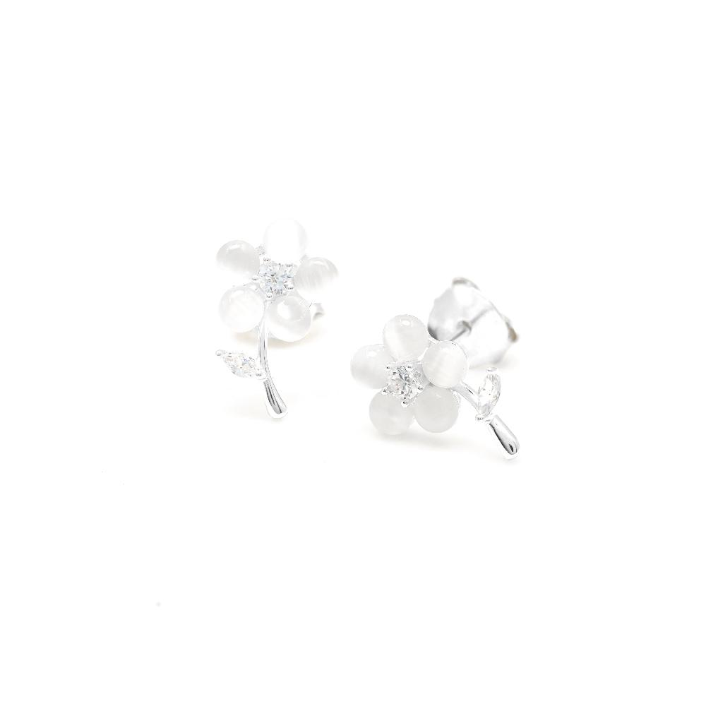 Silver earring, Silver earring for woman, Beautiful Silver earring, Oprata earring, flower earring, Nature earring, Pearl earrings