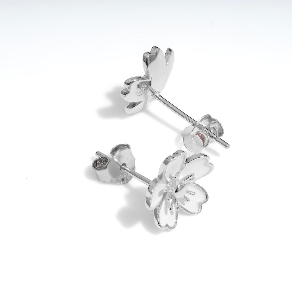 Silver earring, Silver earring for woman, Beautiful Silver earring, Oprata earring, flower earring, Nature earring, Pearl earrings