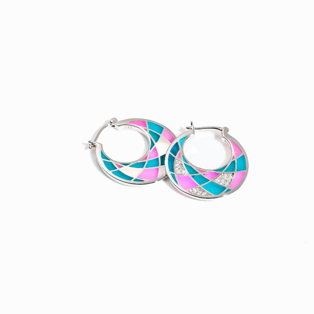 Silver earring, silver earring for women, Beautiful Silver earring, Oprata earrings, colorful earring, 3d earring