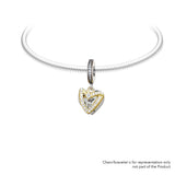 Golden Heart with Star | 925 Silver charms for Bracelets / Chain