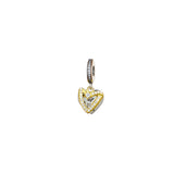 Golden Heart with Star | 925 Silver charms for Bracelets / Chain