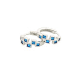 Blue Zigzag Hoops | 925 Silver Earrings for Women