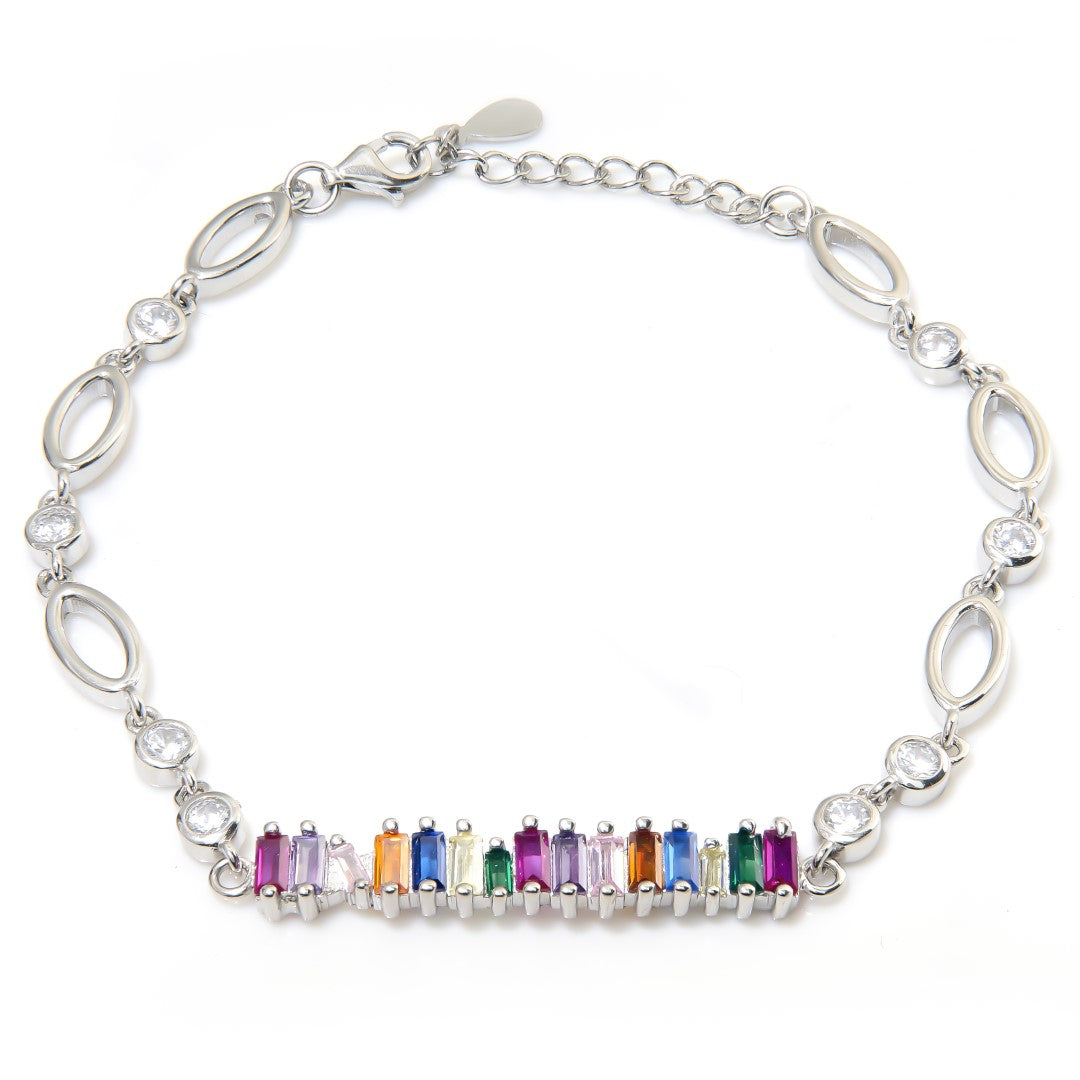 Rainbow Random Ladder | 925 Silver Chain bracelets for Women