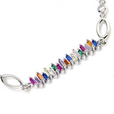 Rainbow Updown Ladder | 925 Silver Chain bracelets for Women