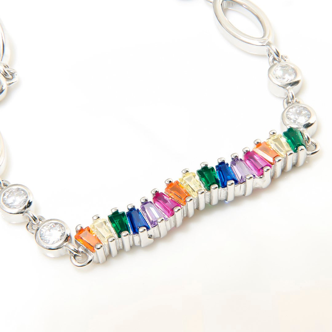 Rainbow Twisted Ladder | 925 Silver Chain bracelets for Women