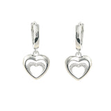 Heart Hanging Hoops | 925 Silver Earrings for Women