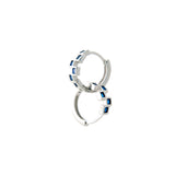 Blue Zigzag Hoops | 925 Silver Earrings for Women