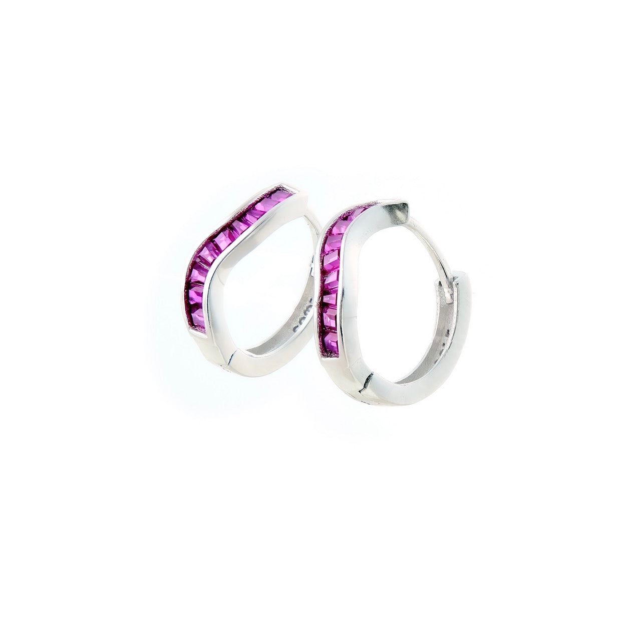 Pink Wave Hoops | 925 Silver Earrings for Women