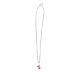 Pink Diamond cube in a Chain | 925 Silver Necklace for Women