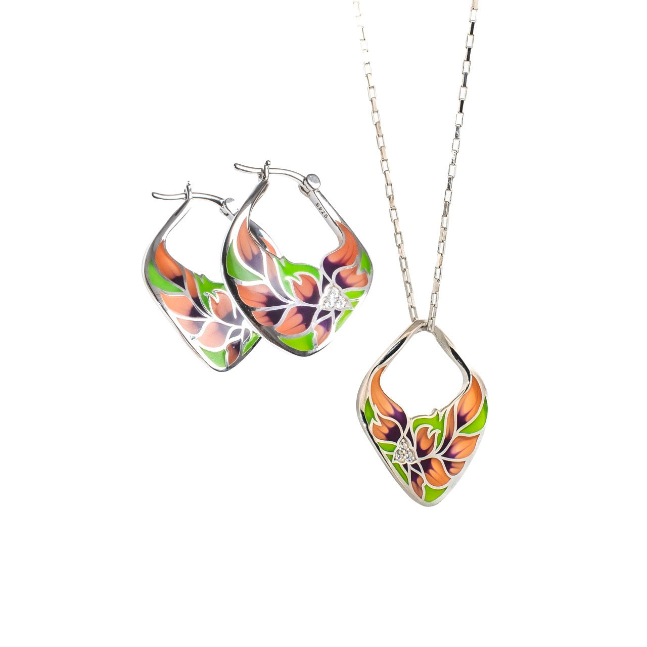 Denise | 925 Silver Earrings and Pendant set for Women