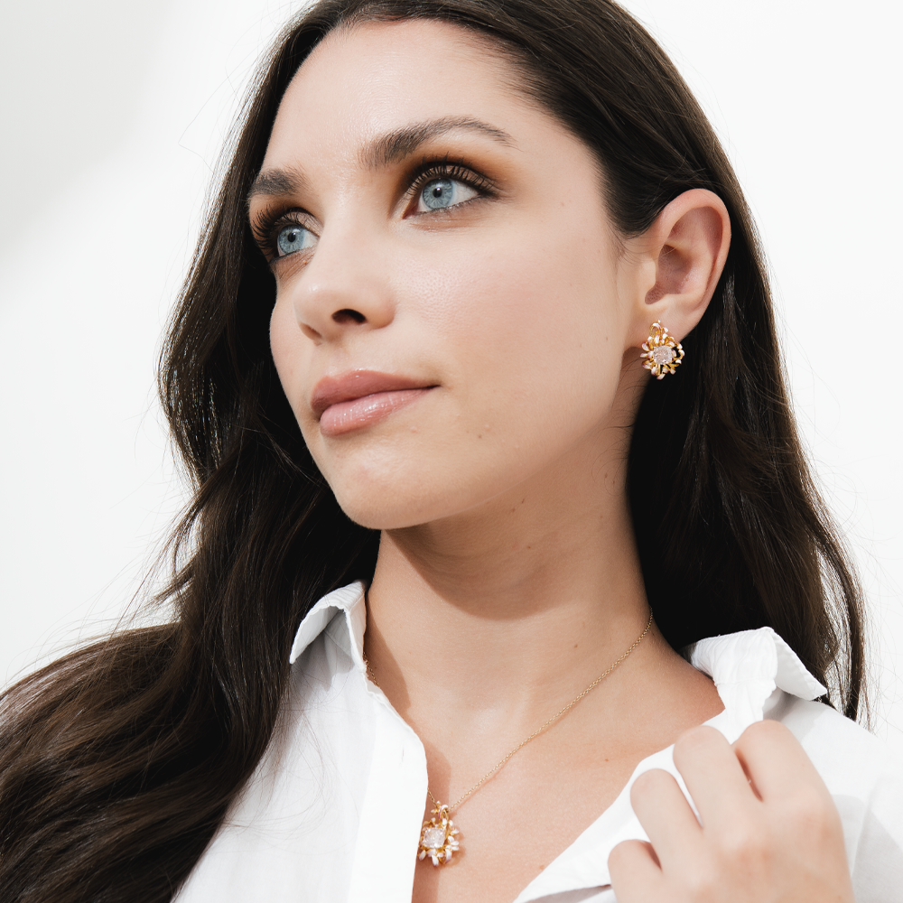 Emily | 925 Silver Earrings and Pendant set for Women