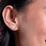 
  Buy Leno Studs | 925 Silver Earrings for Women - GEN Z Online In India
